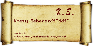 Kmety Seherezádé névjegykártya